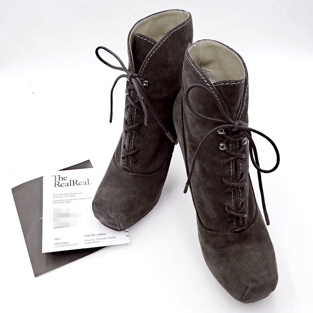 Proenza Schouler Suede Lace-Up Ankle Boots​